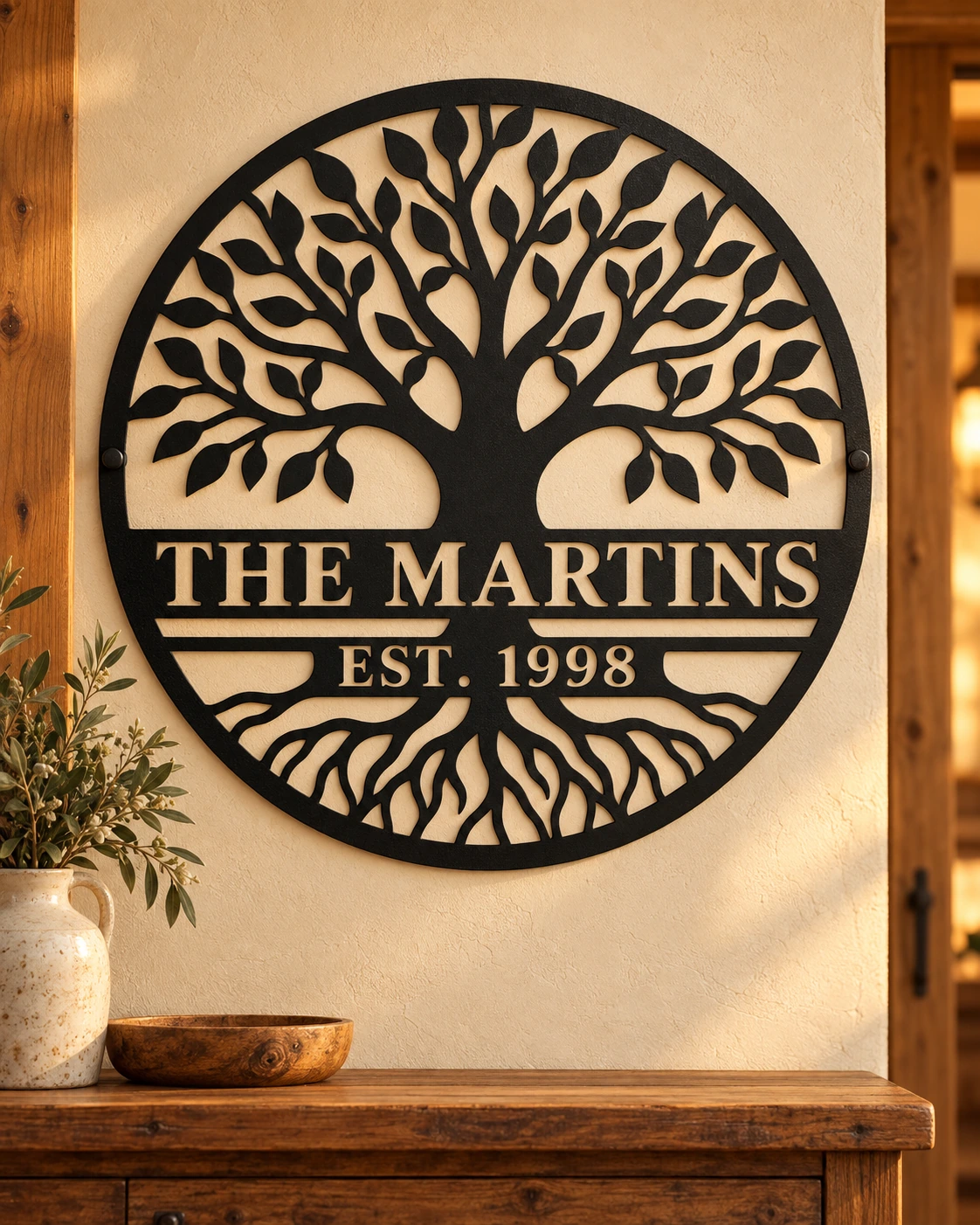 The Martins Tree of Life custom metal family sign