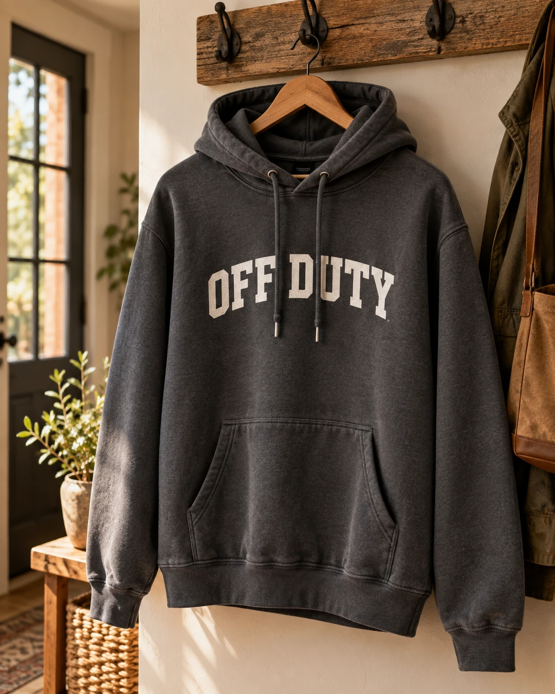 Off Duty displayed in a warm styled setting