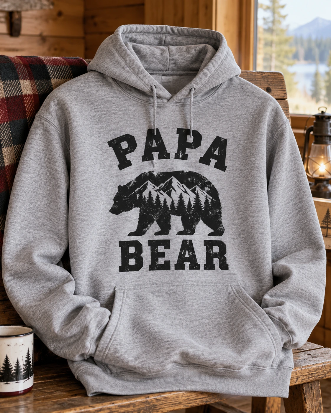 Papa Bear displayed in a warm styled setting