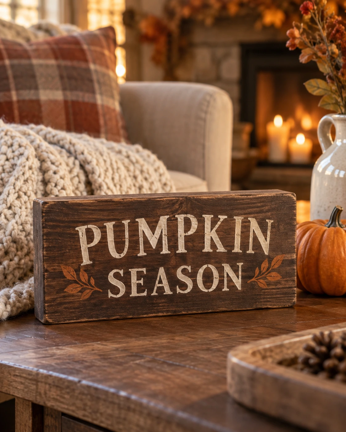 Pumpkin Season rustic sign