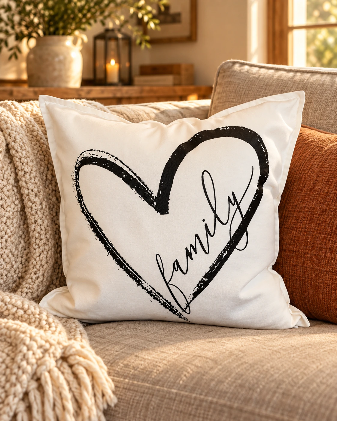 Quality Throw Pillow Inserts by TheChalkShop displayed in a warm styled setting