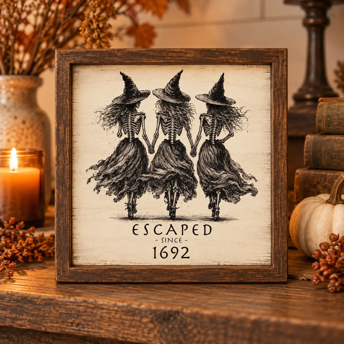 Escaped Since 1692 rustic sign