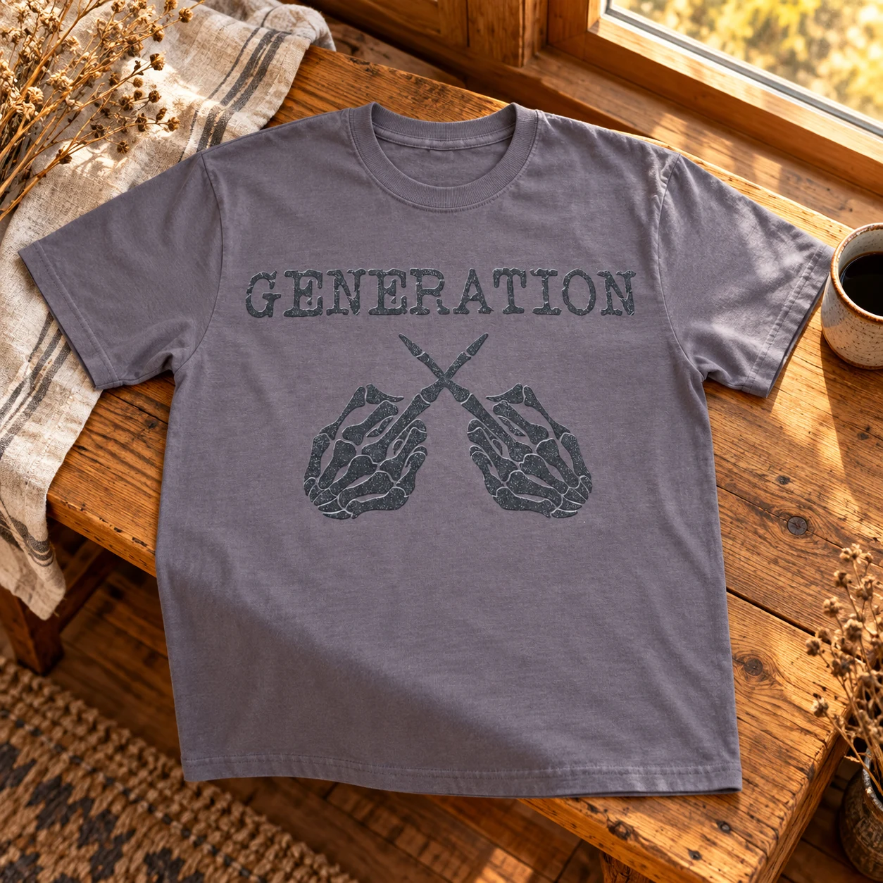 Generation X T-Shirt in a warm styled setting