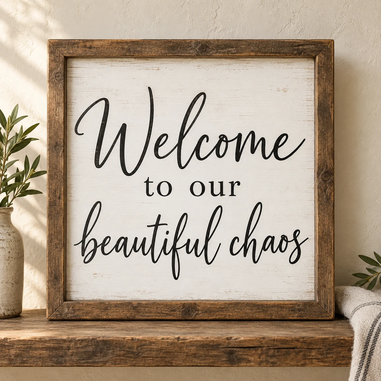 Our Beautiful Chaos in a warm styled setting