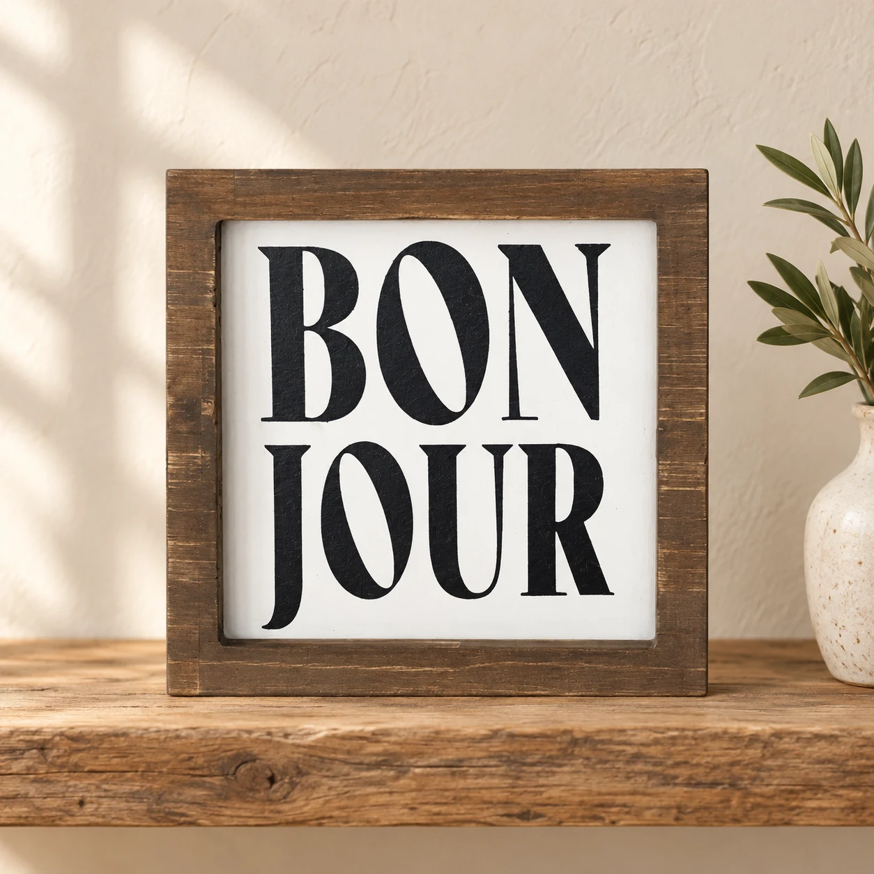 Bonjour in a warm styled setting