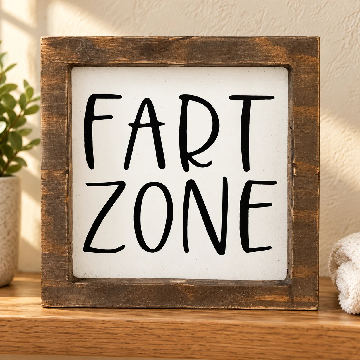 Fart Zone in a warm styled setting