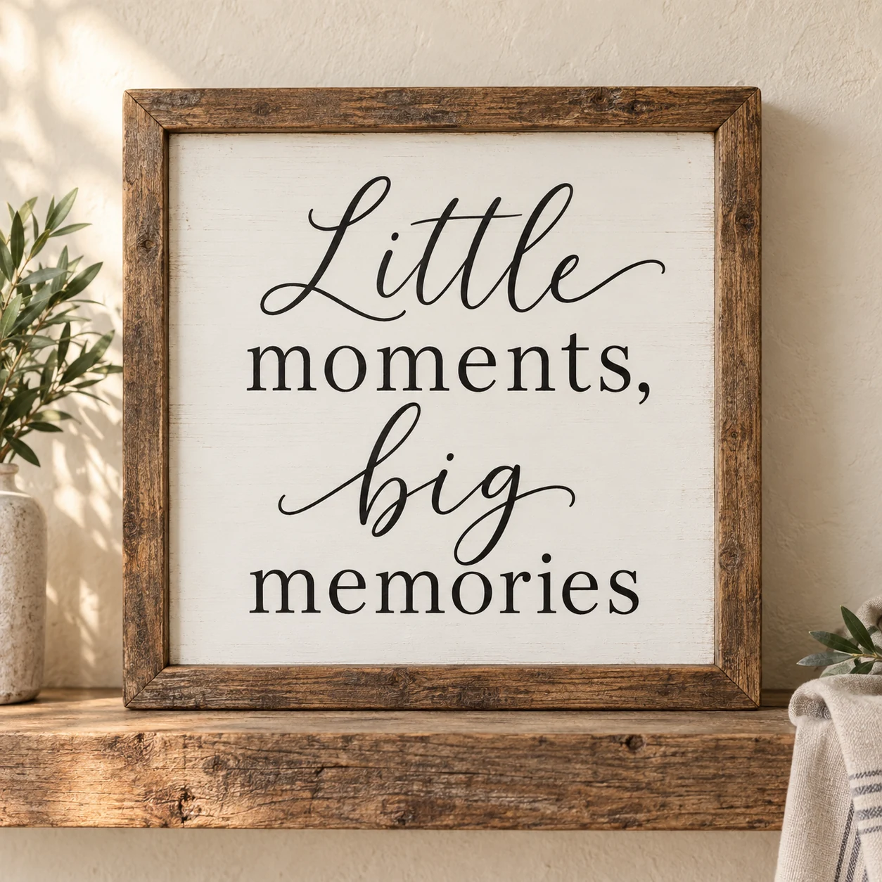 Little Moments, Big Memories in a warm styled setting